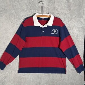 Rowing Blazers x Target Mens XL Rugby Shirt Navy Red Striped Long Sleeve Polo